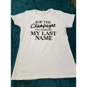 Air Waves Womens White Engagement Bachelorette T-shirt Top Size Extra Large